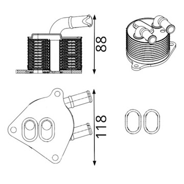 Chladič oleje, automatická převodovka MAHLE ORIGINAL CLC 422 000S