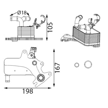 Chladič oleje, automatická převodovka MAHLE ORIGINAL CLC 442 000S
