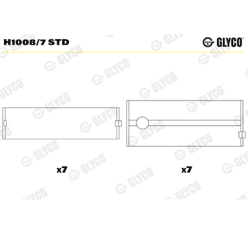 Hlavní ložiska klikového hřídele GLYCO H1008/7 STD