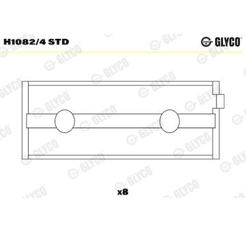 Hlavní ložiska klikového hřídele GLYCO H1082/4 STD