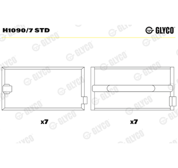 Hlavní ložiska klikového hřídele GLYCO H1090/7 STD