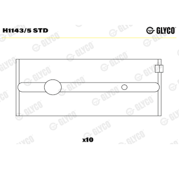 Hlavní ložiska klikového hřídele GLYCO H1143/5 STD