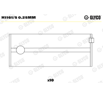 Hlavní ložiska klikového hřídele GLYCO H1161/5 0.25mm