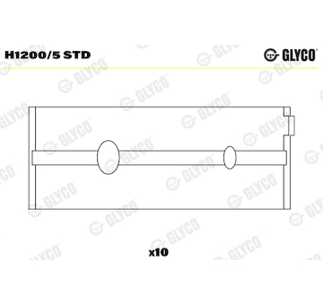 Hlavní ložiska klikového hřídele GLYCO H1200/5 STD