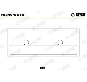 Hlavní ložiska klikového hřídele GLYCO H1340/5 STD