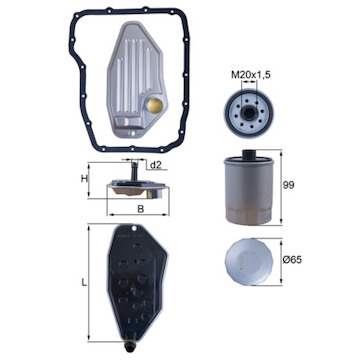 Hydraulický filtr, automatická převodovka MAHLE ORIGINAL HX 276KIT