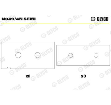Ložisko vačkového hřídele GLYCO N049/4N SEMI