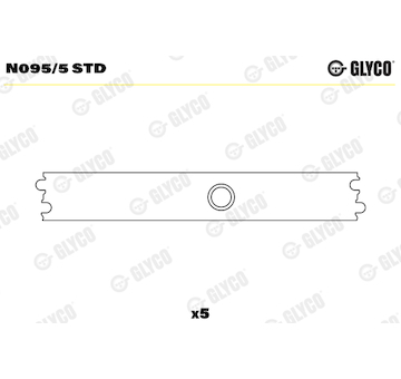 Ložisko vačkového hřídele GLYCO N095/5 STD