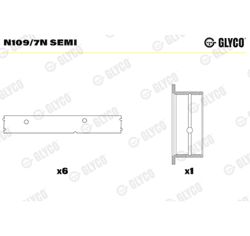 Ložisko vačkového hřídele GLYCO N109/7N SEMI