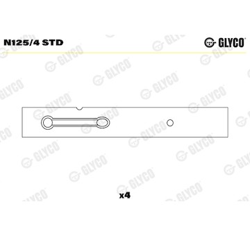 Ložisko vačkového hřídele GLYCO N125/4 STD
