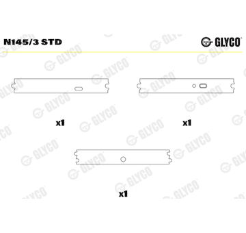 Ložisko vačkového hřídele GLYCO N145/3 STD