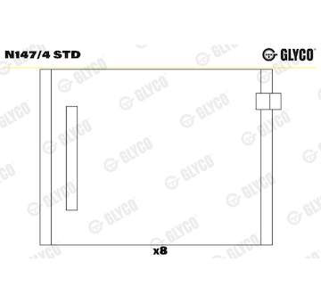 Ložisko vačkového hřídele GLYCO N147/4 STD