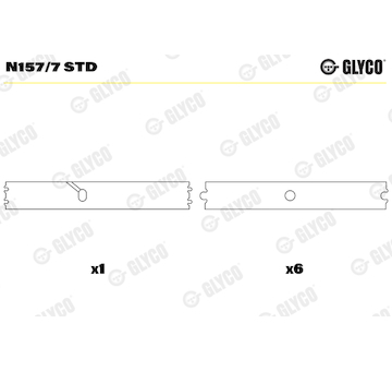 Ložisko vačkového hřídele GLYCO N157/7 STD