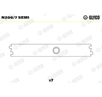 Ložisko vačkového hřídele GLYCO N206/7 SEMI