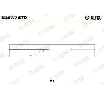 Ložisko vačkového hřídele GLYCO N207/7 STD