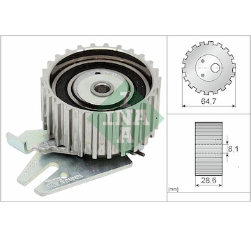 Napínací kladka, ozubený řemen INA 531 0254 30