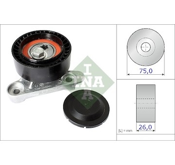 Napínací kladka, žebrovaný klínový řemen INA 531 0871 10