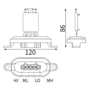 Odpor, vnitřní tlakový ventilátor MAHLE ORIGINAL ABR 174 000S
