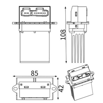 Odpor, vnitřní tlakový ventilátor MAHLE ORIGINAL ABR 182 000S