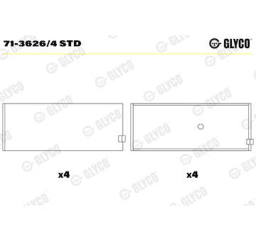 Ojniční ložisko GLYCO 71-3626/4 STD