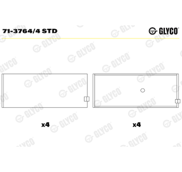 Ojniční ložisko GLYCO 71-3764/4 STD