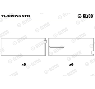 Ojniční ložisko GLYCO 71-3857/6 STD