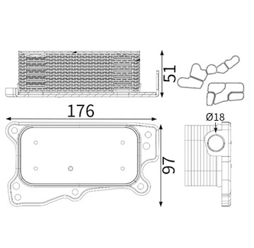 Olejový chladič, motorový olej MAHLE ORIGINAL CLC 13 001S