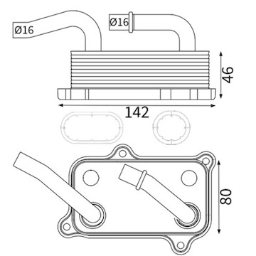 Olejový chladič, motorový olej MAHLE ORIGINAL CLC 24 000S