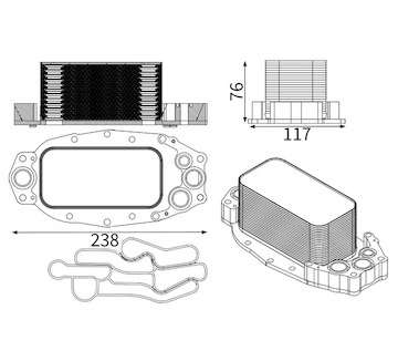 Olejový chladič, motorový olej MAHLE ORIGINAL CLC 253 001S