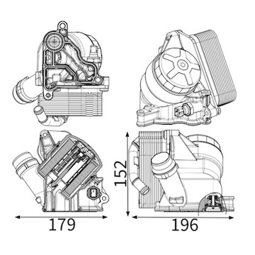 Olejový chladič, motorový olej MAHLE ORIGINAL CLC 342 000S