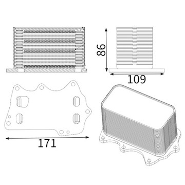 Olejový chladič, motorový olej MAHLE ORIGINAL CLC 350 001S