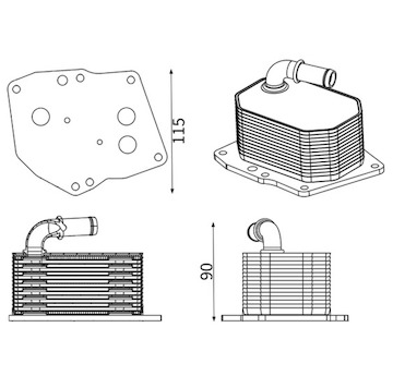Olejový chladič, motorový olej MAHLE ORIGINAL CLC 416 000S