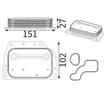 Olejový chladič, motorový olej MAHLE ORIGINAL CLC 420 000S