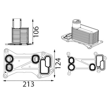 Olejový chladič, motorový olej MAHLE ORIGINAL CLC 437 000S