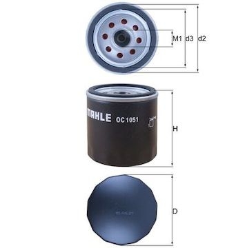 Olejový filtr MAHLE ORIGINAL OC 1051