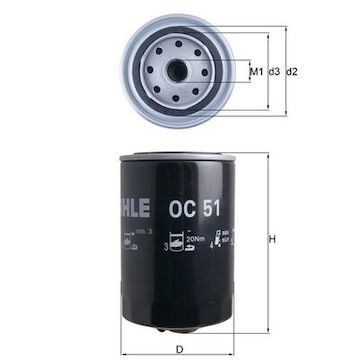 Olejový filtr MAHLE ORIGINAL OC 51