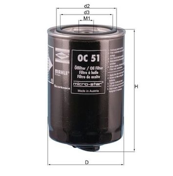 Olejový filtr MAHLE ORIGINAL OC 51 OF