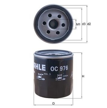 Olejový filtr MAHLE ORIGINAL OC 976