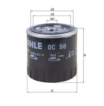 Olejový filtr MAHLE ORIGINAL OC 98
