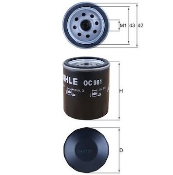 Olejový filtr MAHLE ORIGINAL OC 981