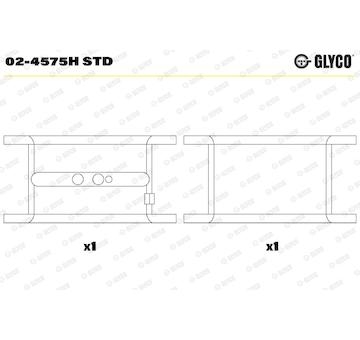 Pánev ložiska klikového hřídele GLYCO 02-4575H STD