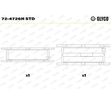 Pánev ložiska klikového hřídele GLYCO 72-4726H STD