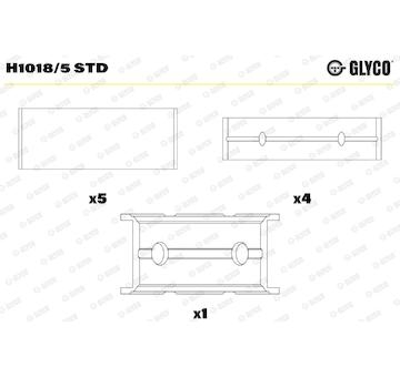 Pánev ložiska klikového hřídele GLYCO H1018/5 STD