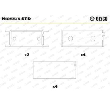 Pánev ložiska klikového hřídele GLYCO H1055/5 STD