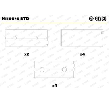 Pánev ložiska klikového hřídele GLYCO H1105/5 STD