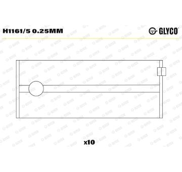 Pánev ložiska klikového hřídele GLYCO H1161/5 0.25mm