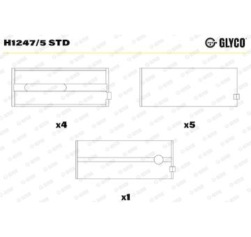 Pánev ložiska klikového hřídele GLYCO H1247/5 STD