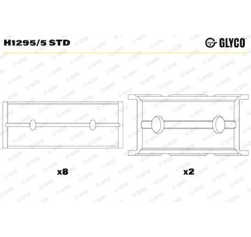 Pánev ložiska klikového hřídele GLYCO H1295/5 STD