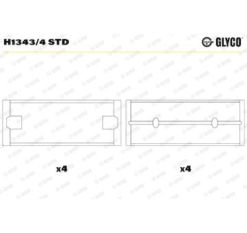 Pánev ložiska klikového hřídele GLYCO H1343/4 STD