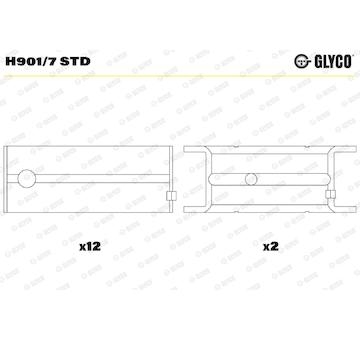 Pánev ložiska klikového hřídele GLYCO H901/7 STD